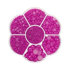 5645Pcs Pearls Beads for Crafting, 7 Sizes Beads, Dark Rose Red