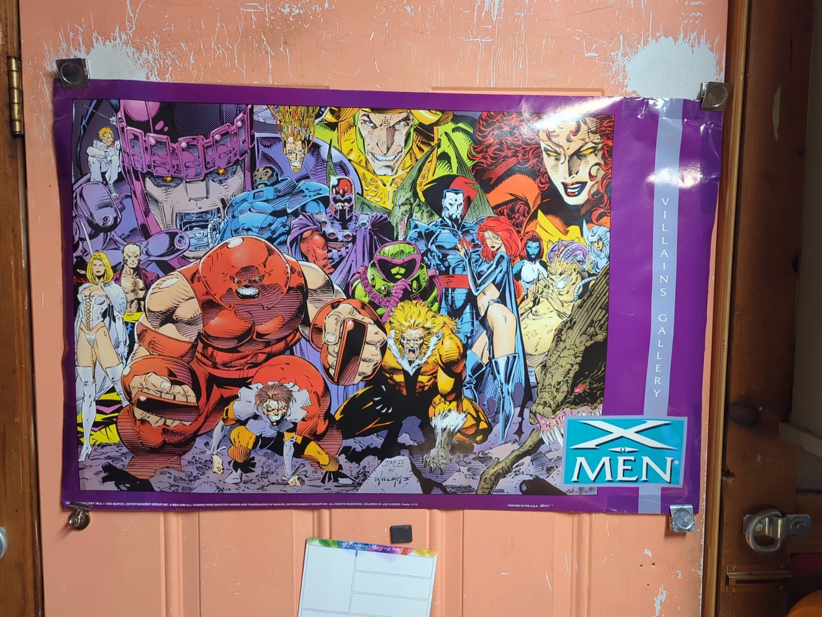 1992 Marvel X-Men Villains Gallery Poster #113 Vintage Original Used Jim Lee