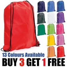 Drawstring Rucksack Bag For School Gym Swimming PE Books - ALL COLOURS AVAILABLE