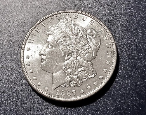 Near Gem BU 1887-P Morgan Dollar