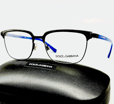 Dolce & Gabbana DG1302 01 Eyeglasses Black Blue 53-17-140 Authentic D&G Optical