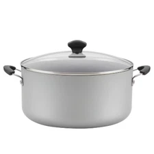 Farberware 10.5qt Aluminum Nonstick Stockpot with Lid Silver: Dishwasher & 