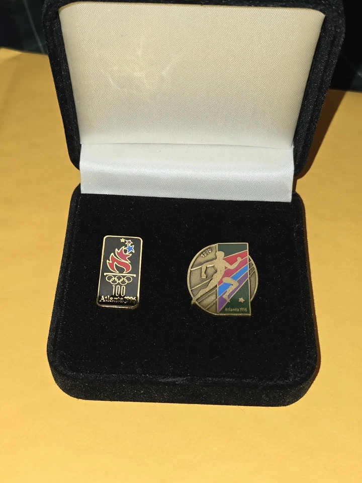 Atlanta 1996 Centennial Olympic Games Pin Set UPS Worldwide Sponsor Boxed 2 Pins - Image 4 of 4