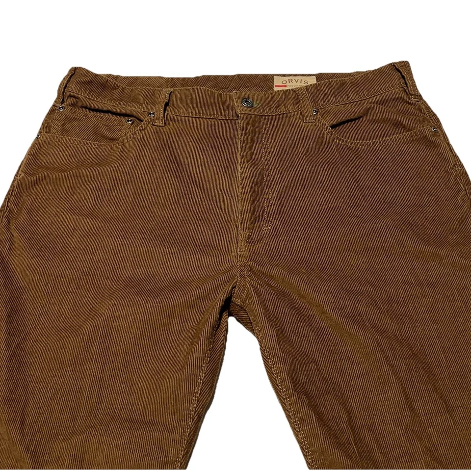 Orvis Five-Pocket Brown Corduroy Stretch Pants Mens Size 38x30 Cords - Image 4 of 4