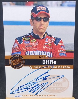 Greg Biffle 2006 Press Pass Signings Autograph Auto On Card Auto Roush Racing