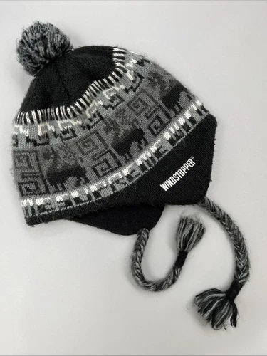 Supreme Chullo Windstopper Earflap Beanie Gris Gris Noir Chapeau d'hiver taille unique