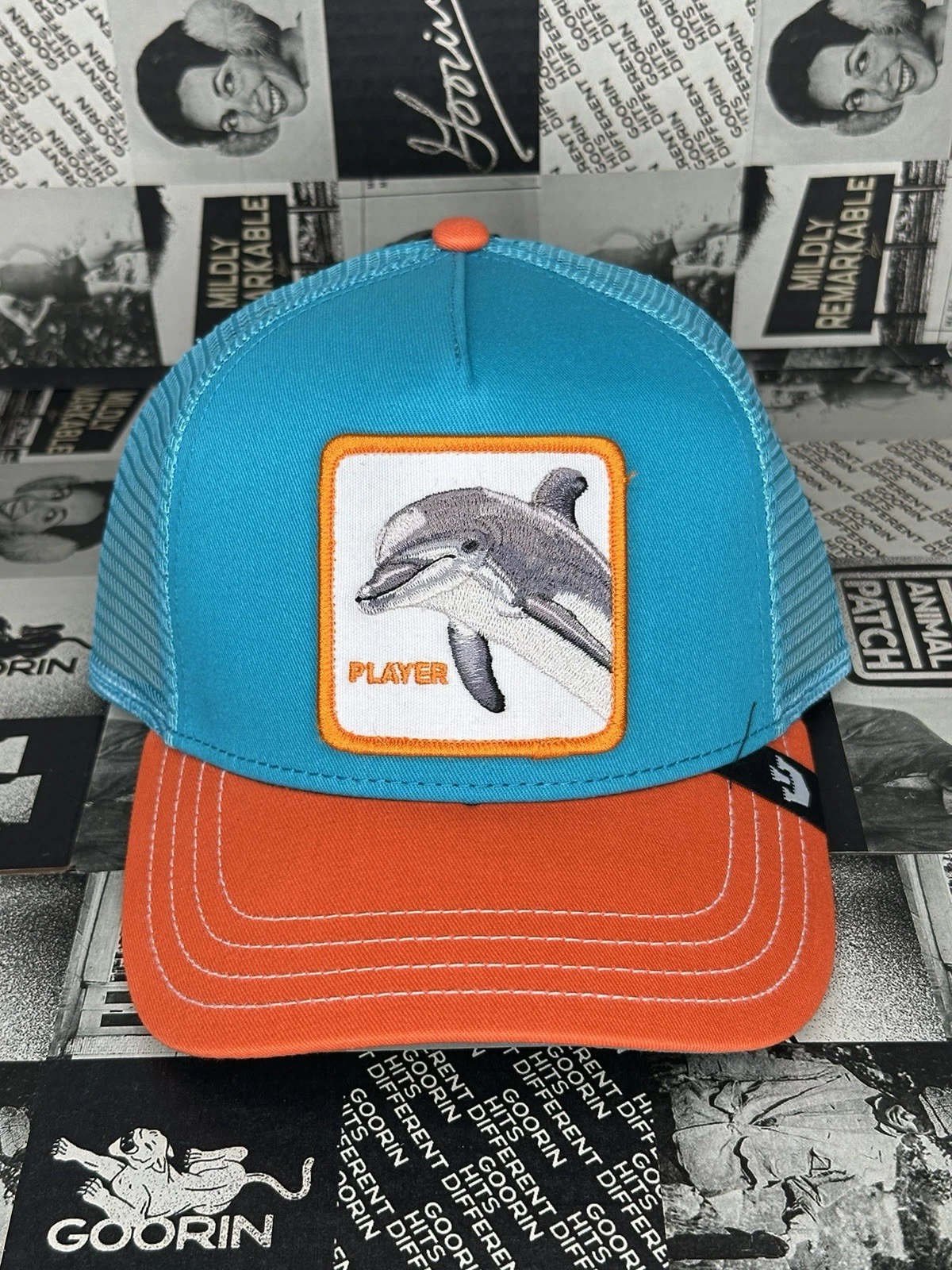 “Miami Dolphins” Goorin Bros Trucker Hat Turquoise Orange Adjustable Mesh Back