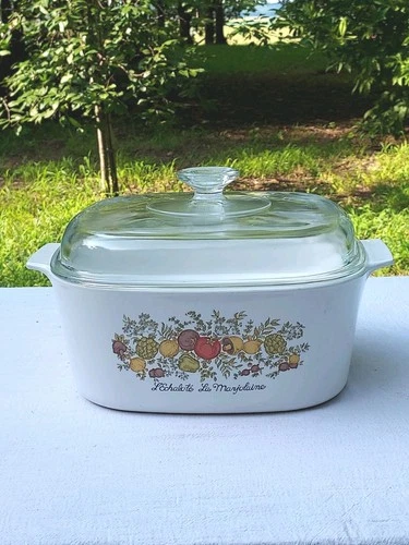Vtg CORNINGWARE Spice of Life 5 Quart Casserole A-5-B  W/ Pyrex Lid A-12-C 1970s