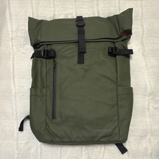 Stubble & Co Green Backpack Orange Lining Buckle Zip Adjustable Padded Strap