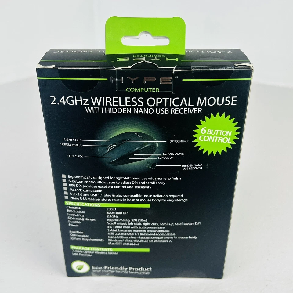 NEW Hype 2.4GHz Wireless Optical Mouse HY-7005-WMA-RED - Image 3 of 3