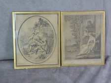 PAIRE DE GRAVURES anciennes: Scènes galantes.