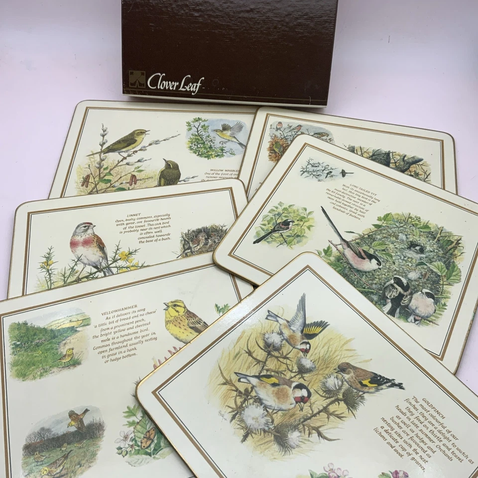 Kleeblatt Tisch Tischsets Landschaft Vögel verpackt 