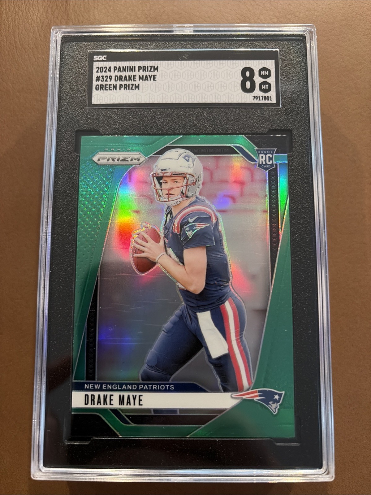 2024 PANINI PRIZM GREEN WAVE RC Rookie Prizm #329 DRAKE MAYE SGC 8