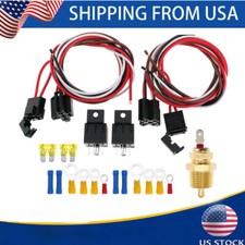 Dual Electric Fan Relay Kit With Thermostatic Sensor Switch 185 On 175 Off 40a