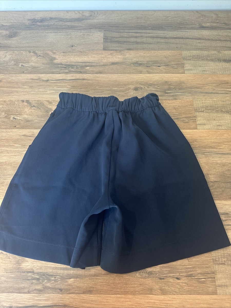 lululemon paper bag shorts Lululemon Women's Navy Paper Bag Style Performance Shorts Belted Sz 2  Pockets
