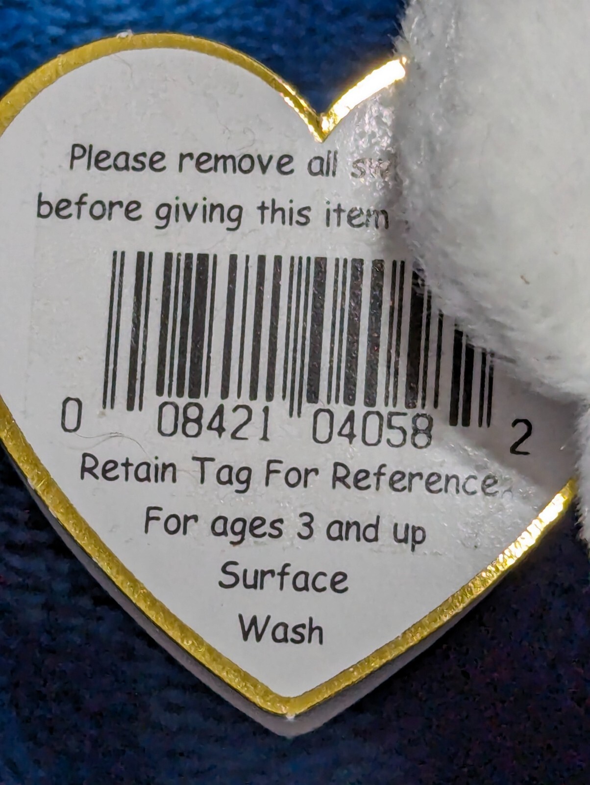 1993 - 1994 Valentino Original TY Beanie Baby P.E. Pellets ~ Errors: Brown Nose 