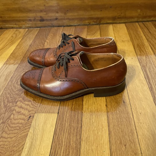 Scarpe Allen Edmonds Banff marrone pelle punta berretto abito brogue Oxford da uomo 7D - Foto 4 di 13