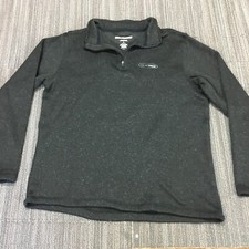 Realtree Fleece Men  s Large Quarter Zip Black Logo Embroidered Hunting L/S