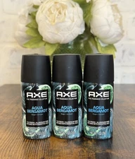 Axe Aqua Bergamot 72H Premium Body Spray 1oz (3 Pack)- TRAVEL SIZE