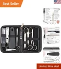 Professional 10-Piece Grooming Set for Nail Care with Stylish Leather Case