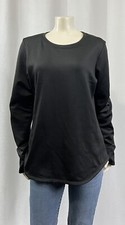 Climate Right By Cuddle Duds Women's Long Sleeve Crew Black T-Shirt Size L