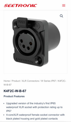 Seetronic, 4-Pin XLR-Buchse, IP67,  K4F2C-WB-67, schwarz