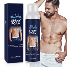 Hair Removal Spray Foam for Men, No Irritation Hair Removal Cream, Safe Hair Dep