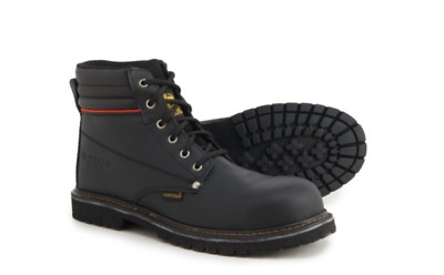 NEW WATERPROOF WORK BOOTS BLACK LEATHER STEEL TOE WORK BOOTS MENS 10 BY BUFFALO