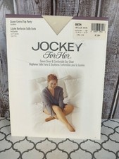 VTG Jockey For Her Queen Size Antique White Pantyhose Sheer and Comfortable 1996