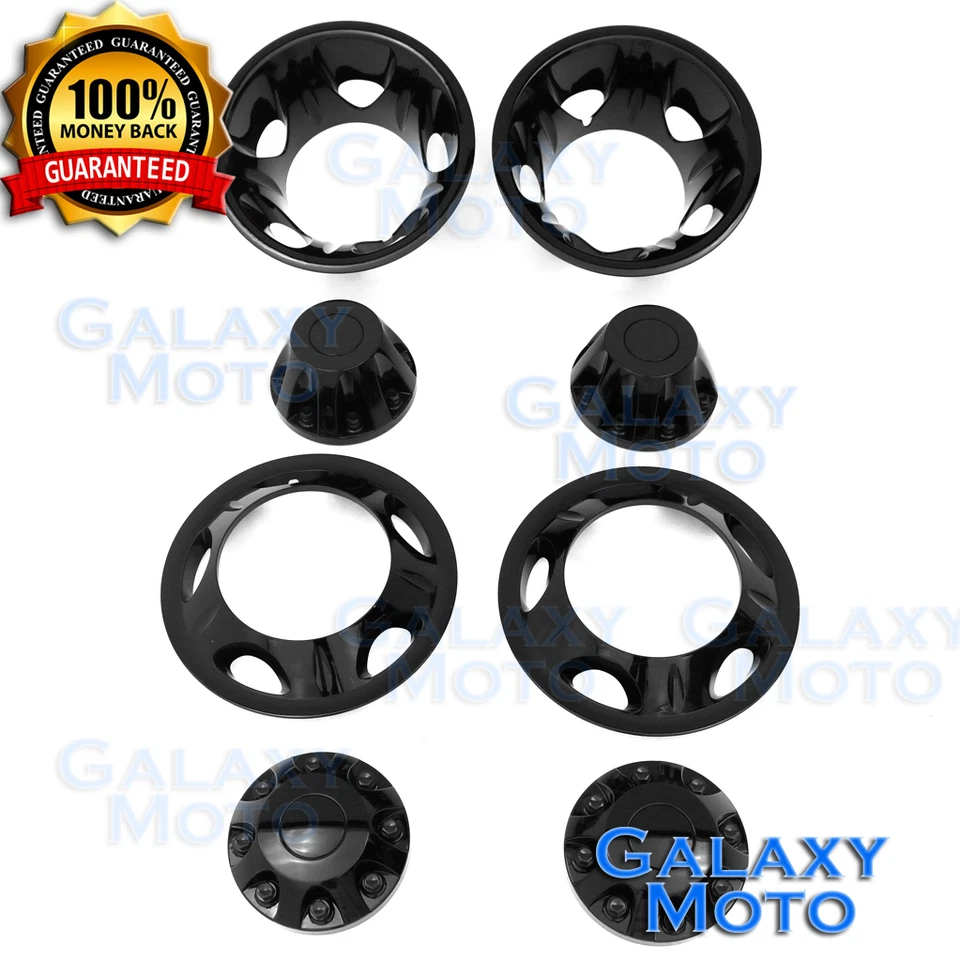 11-17 Chevy Silverado DUALMENTE NEGRO 17" Simulador de Rueda Forro + Tapacubos Centrales Cubierta Foto 4 de 4