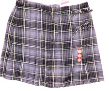 Gymboree vintage 2000 MAD ABOUT PLAID purple plaid SKORT XXL 7 NWT