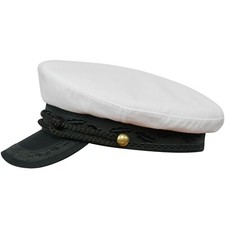Sterkowski KASHUBIA 3 Cotton Captains Cap Mariner Fisherman Yachting White Black