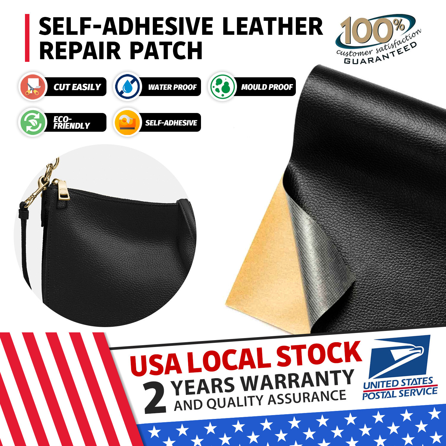 Leather Repair Kit Self-Adhesive Patch Stick on Sofa Clothing Car Seat Couch