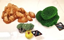 3 pcs Coral Aquarium Fish Tank Marine Freshwater Ornaments, 2 large and 1 small