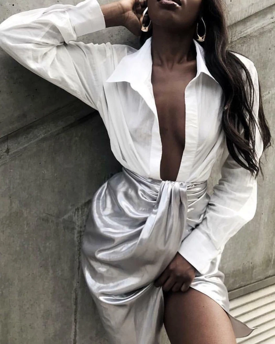 White silk cheap skirt zara