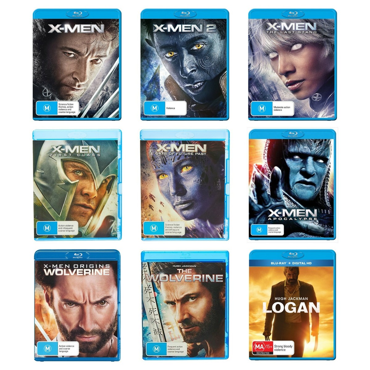 X-Men  Wolverine Blu-ray Collection (9x Movie Region B) Brand New Cover  Designs 9321337111391 | eBay