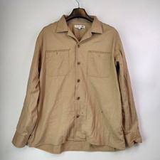 JWANDERSON Uniqlo Button Up Shirt Men M Dark Beige Long Sleeve Cotton