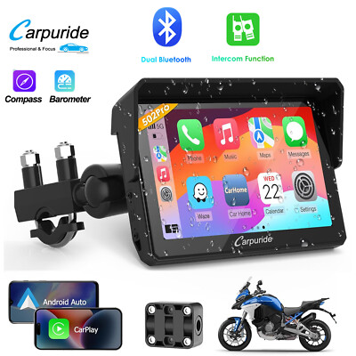 Carpuride W502Pro Intercom Compass Dual Bluetooth Motor Carplay Android Auto