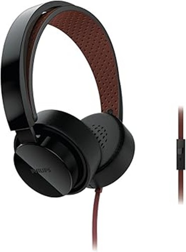 Philips SHL5205 Wired On-Ear Headphones with Built-In Microphone – Black & Brown - Picture 2 of 5