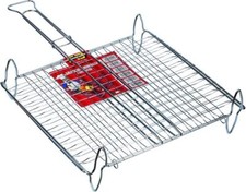 Graticola Ribaltabile Acciaio Cromato Griglia Barbecue cm 30x40 FD Casa