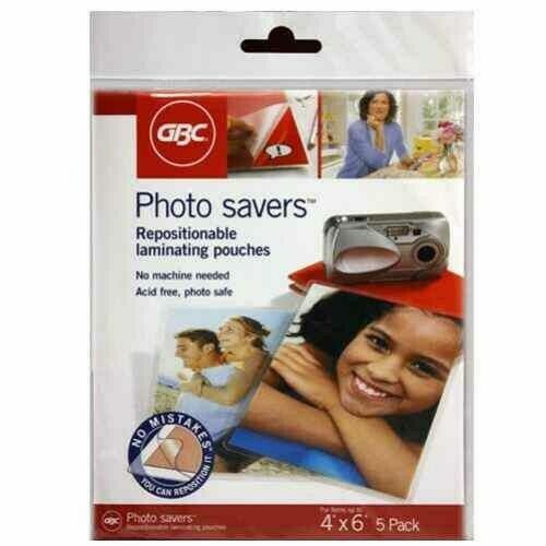 GBC Photo Savers Repositionable Laminating Pouches 4x6 for sale online