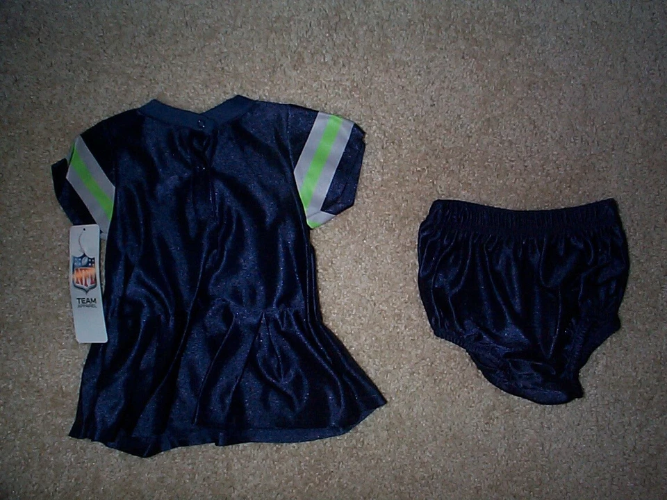 (2025-2026) Vestido Jersey Seahawks CHEERLEADER nfl Bebé Infantil 3-6M 3-6 Meses Foto 2 de 2