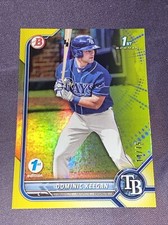 2022 Bowman Draft 1st Edition DOMINIC KEEGAN RC Rookie YELLOW FOIL #d 14/75 SP