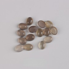 100pcs Natural Gray Agate Stone 6x8mm Oval Cab Cabochon for DIY Jewelry Making