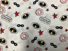 Disney The Incredibles icons 100 quality cotton quilt fabric 1/4 yard 9" x 44"