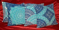 TreeWool 4 Pack Mandala Accent Decorative Cotton Throw Pillow Covers 18 x 18 In