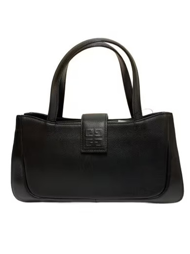 GIVENCHY Old/4G Magnet Flap Leather Handbag Black Used Authentic