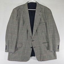 Stafford Men's Sport Coat Blazer Two Button Beige Plaid Houndstooth Size 50R