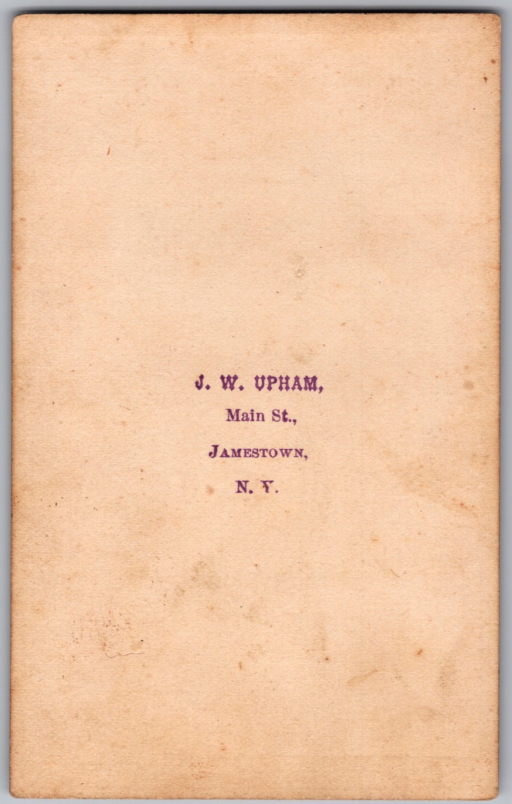Antique CDV Circa 1870s J.W. Upham Old Lady In Dress Jamestown New York — additional view