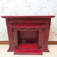 Dollhouse Miniatures Bespaq (?) Mahogany Fireplace